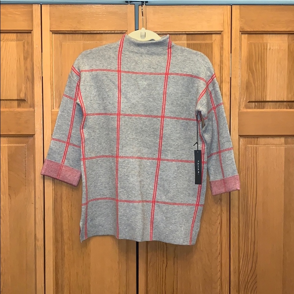 Mock Neck Grid Sweater